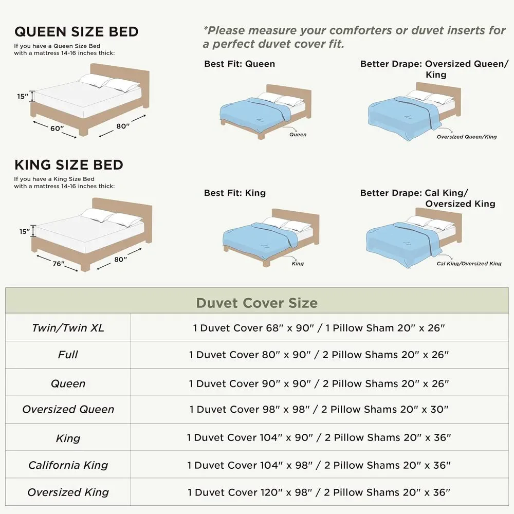 New Bedsure Slate Blue Queen Size Duvet Cover & 2 Pillow Shams 90